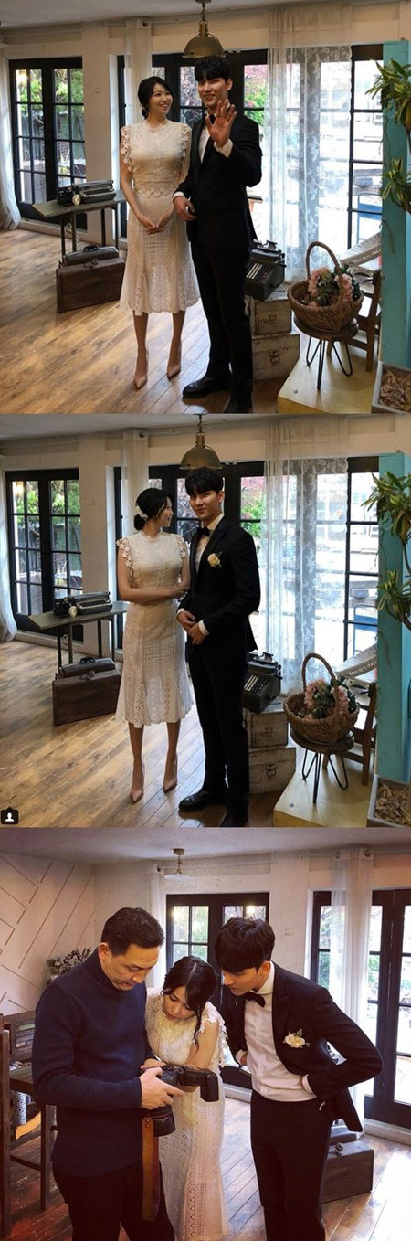“結婚”歌手ノ・ジフン、イ・ウンヘとのウエディング撮影現場を公開