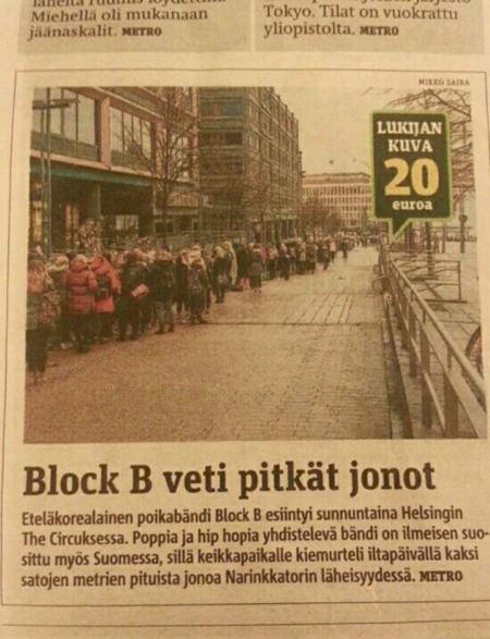 「Block B」ヨーロッパ公演、フィンランドの地元紙が報道
