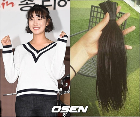女優チュ・ダヨン、小児がん患者のため”髪の毛寄付”