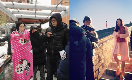 女優ホン・スア、中国襲った大寒波の中で撮影… マイナス30度で”素足”