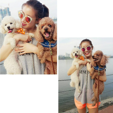 女優カン・ソラ、愛犬と一緒に漢江を散歩！