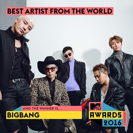 「BIGBANG」、伊MTVアワーズで「BEST ARTIST FROM THE WORLD」受賞