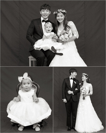 “結婚5周年”キ・テヨン＆ユジン、娘ロヒちゃんも一緒のウエディング家族写真を公開