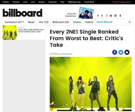「2NE1」の“最高の曲”を米ビルボードが発表！
