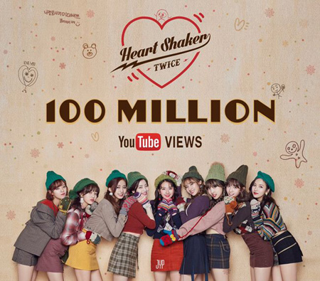 「TWICE」、「Heart Shaker」MVが再生回数1億回突破！　“ガールズグループ初の7連続”