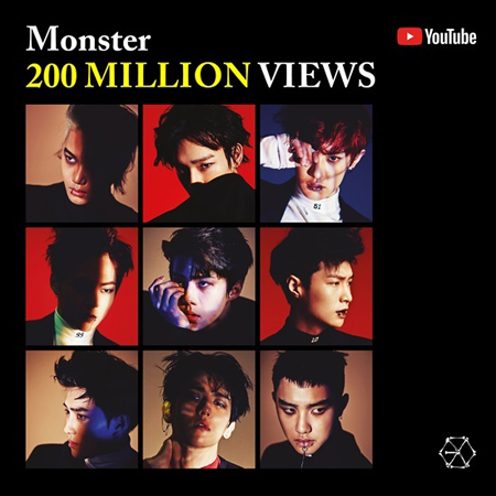 「EXO」、ヒット曲「Monster」MVが再生回数2億ビューを突破