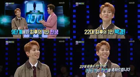 ”Mensaアイドル”パクキョン（Block B）、KBS2「1対100」の22代優勝者に 「映画の主人公になった気分」