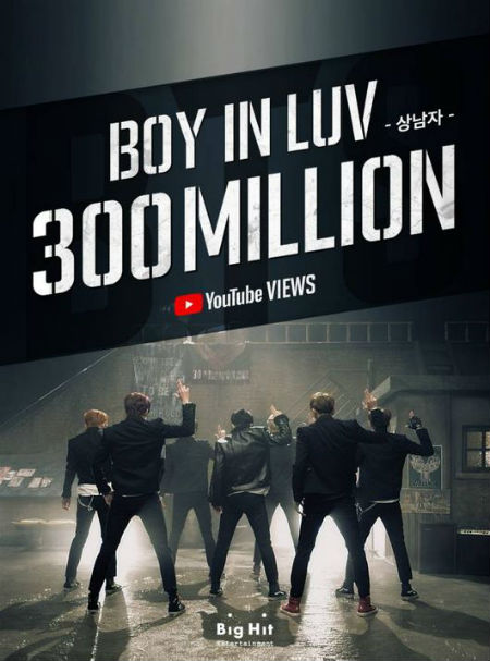 「防弾少年団」、「Boy In Luv」MV3億回突破…通算11作で韓国歌手最多