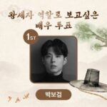 俳優パク・ボゴム、「王世子の役を見てみたい俳優」投票で圧倒的1位に！