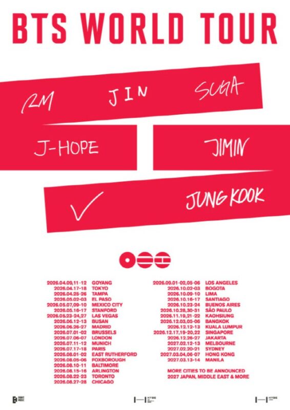 BTS」、34都市79公演の超大型ワールドツアーへ 4月コヤン（高陽）から