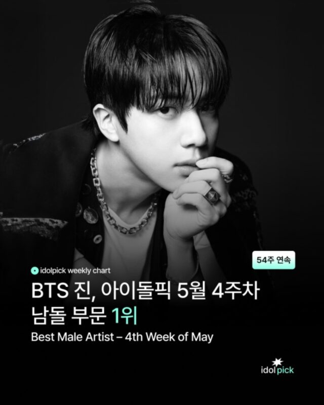 BTS」Jin、“idolpick”で54週連続1位…圧倒的な人気 | K-POP、韓国