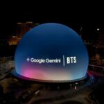 「BTS」、ラスベガスの巨大球体をジャック…Google「Gemini」とコラボ、7人のシルエットも登場